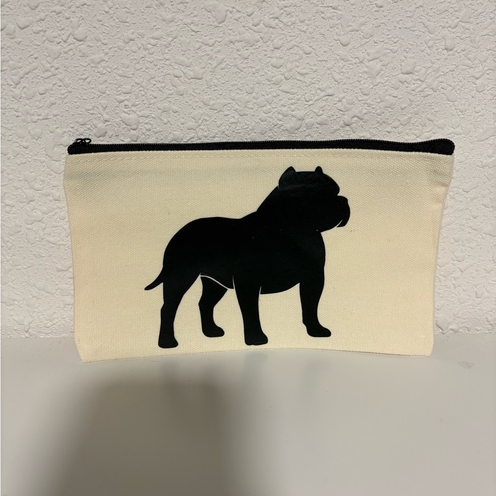 New Custom American Bully Breed Dog Cosmetic Pouch